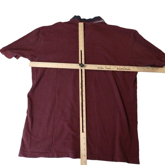 TOMMY HILFIGER Shirt Men's Short Sleeve Striped Collared Polo Blue 2XL - Picture 6 of 11